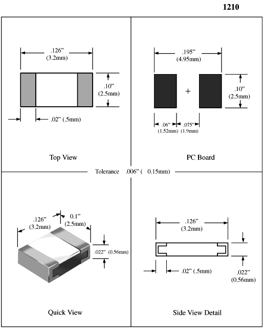 SMD1210 package size