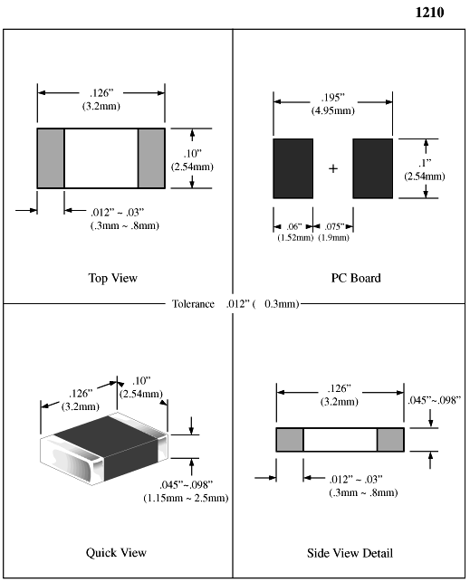 SMD1210 package size