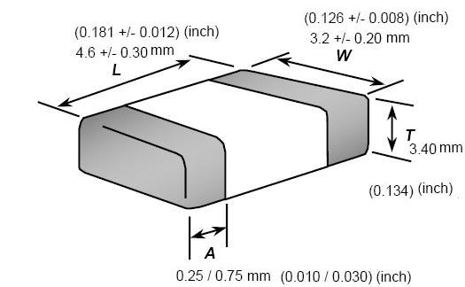 SMD1812 package size