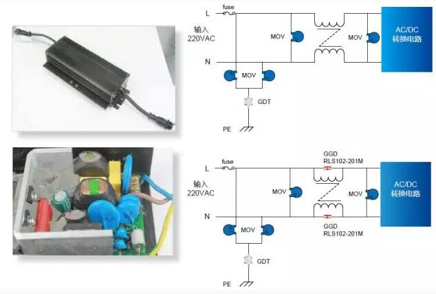 Lightning surge design of LED power supply