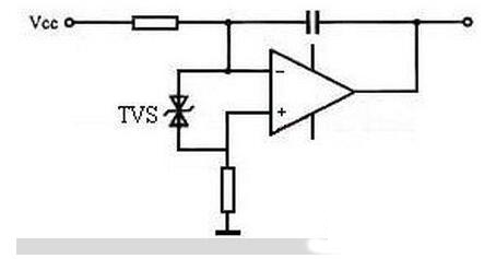 Figure 6 TVS diodes used in integrated op amp protection