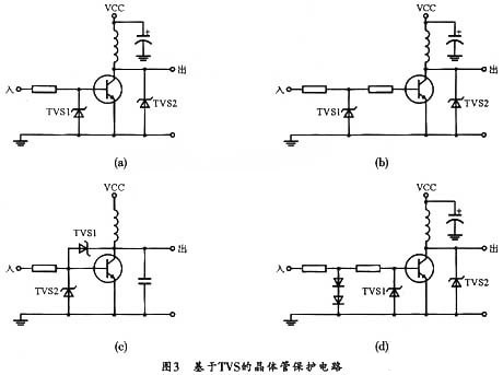 Transistor protection circuit based on TVS transient diode