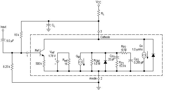 Simplified TL431 device model